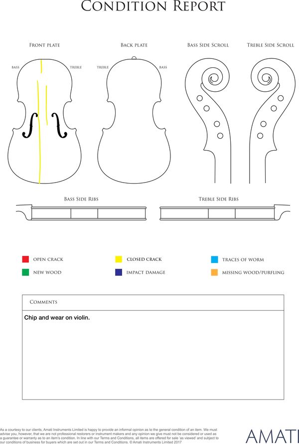 A violin by Leon Bernardel, Paris 1926 - condition report