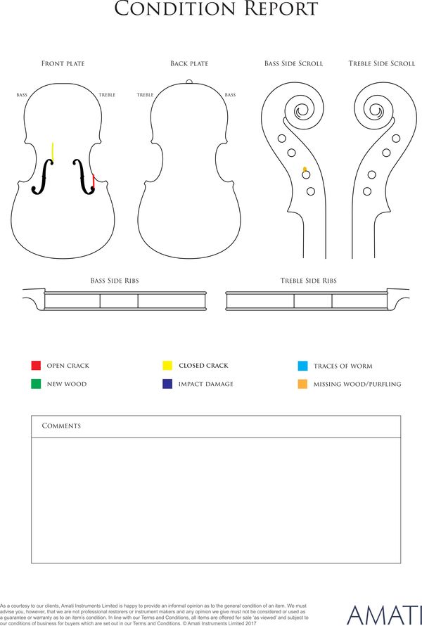 A small violin, Caussin School - condition report