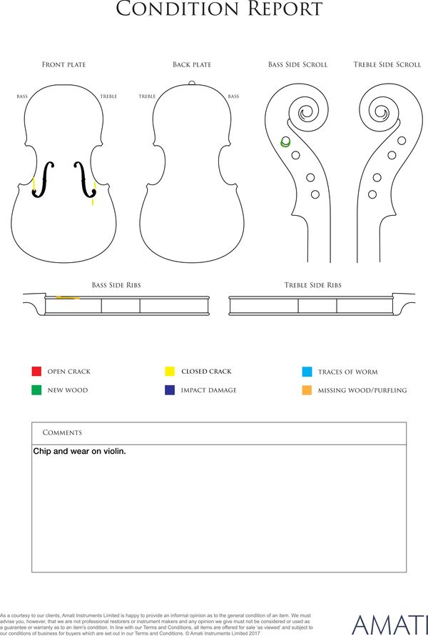 A violin by Robert Gregson, Blackburn 1904 - condition report