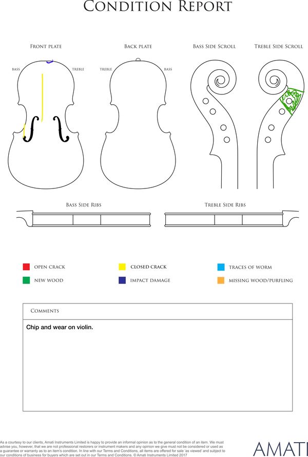 A violin, Germany 19th Century - condition report