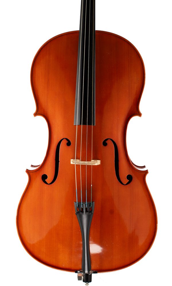 A cello, labelled Andreas Zeller