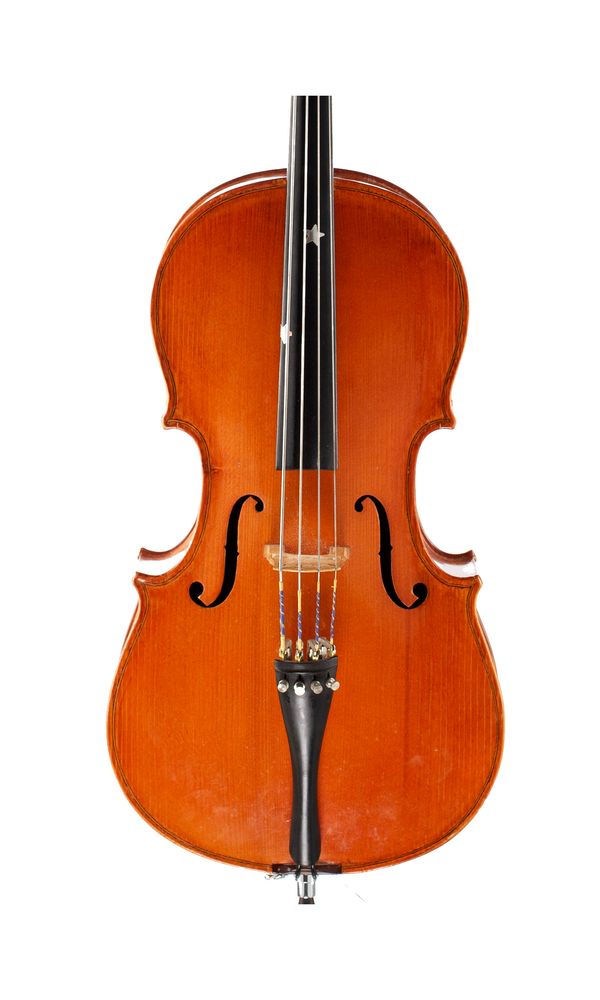 A child's cello, labelled The Stentor Student