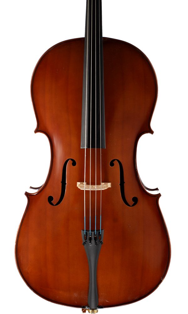 A cello, labelled A. Schroetter