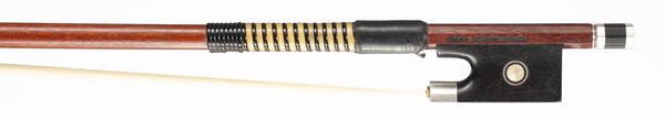 A silver-mounted violin bow by John Clutterbuck, London, 1982