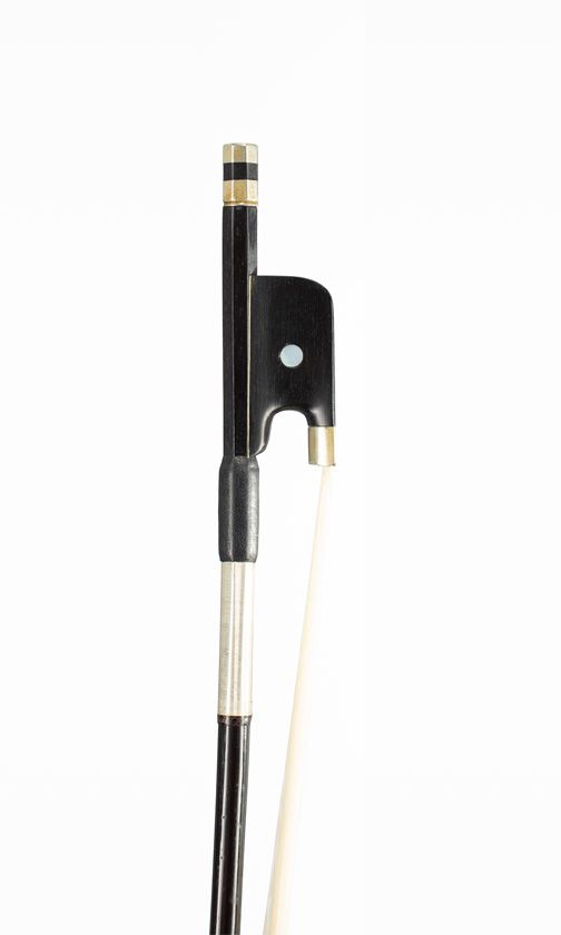 A nickel-mounted ironwood cello bow, Germany, circa 1860