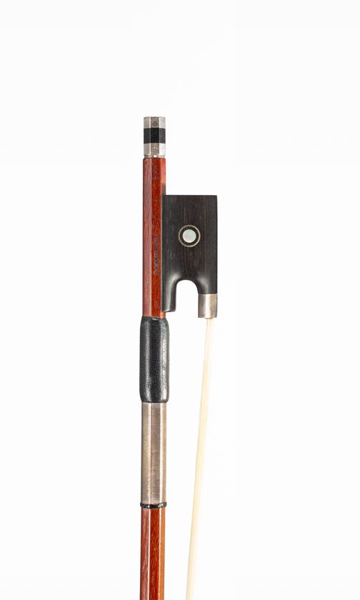 A silver-mounted violin bow, branded F. C. Neuveville