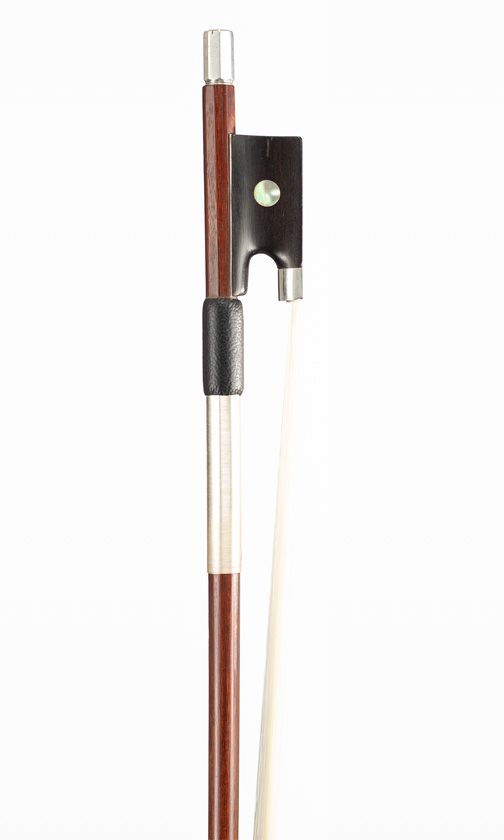 A silver-mounted three-quarter sized violin bow, Germany, circa 1920