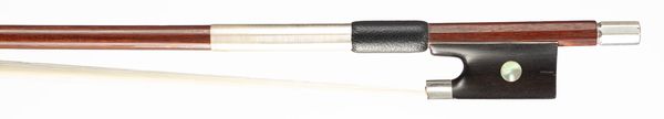 A silver-mounted three-quarter sized violin bow, Germany, circa 1920
