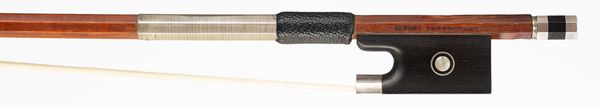 A silver-mounted violin bow by Albert Nürnberger, Markneukirchen, circa 1930