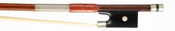 A nickel-mounted violin bow, Workshop of Gustav Prager, Germany, circa 1930