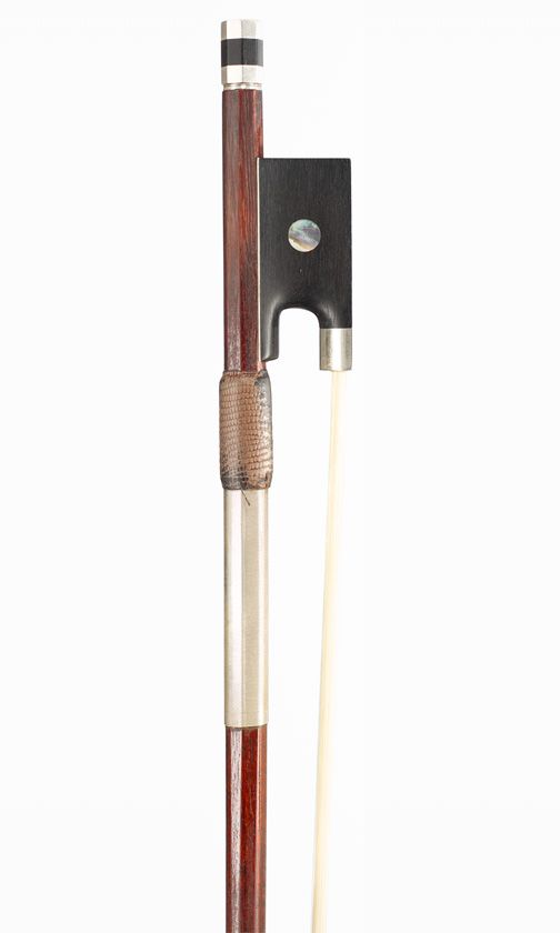 A silver-mounted violin bow, probably France, circa 1920
