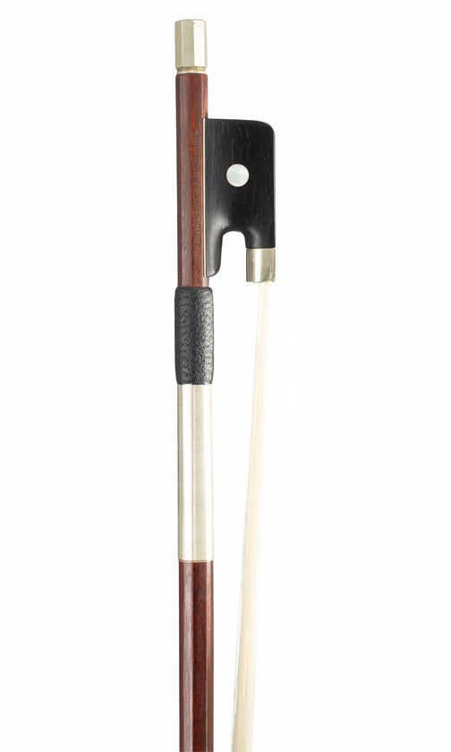 A nickel-mounted violin bow, 20th Century
