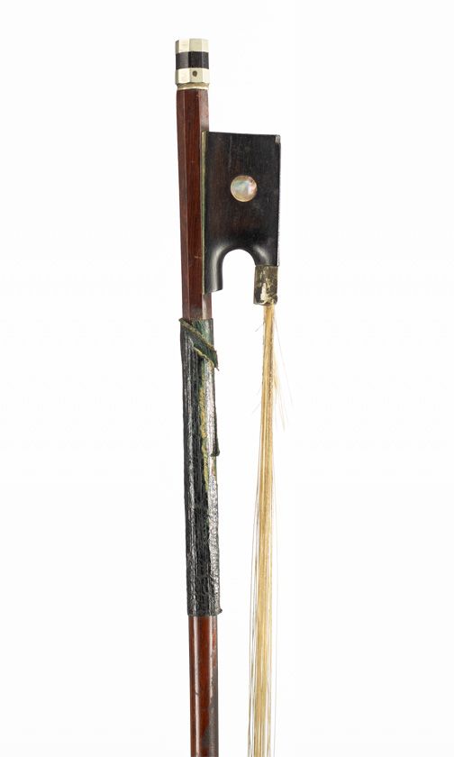 A nickel-mounted violin bow, 19th Century