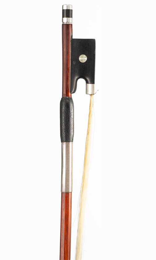 A silver-mounted violin bow, 19th Century