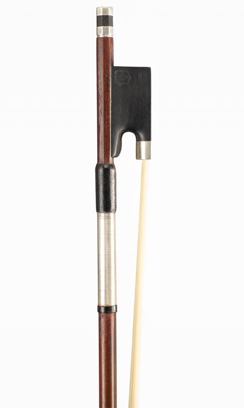 A silver-mounted violin bow by Otto Dürrschmridt, Germany