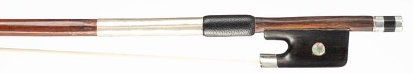 A silver-mounted violin bow, the stick by Claude Auguste Thomassin, France, circa 1910