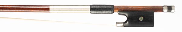 A nickel-mounted violin bow by Cuniot-Hury, Mirecourt, circa 1890