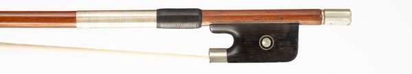 A nickel-mounted cello bow by Louis Bazin, Mirecourt, circa 1930