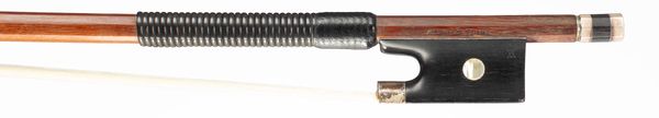 A silver and ebony-mounted violin bow by Arnold Voigt, Germany, circa 1930