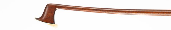 A nickel-mounted violin bow, branded Dodd