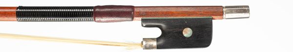 A silver-mounted viola bow, branded RS