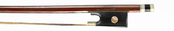 A nickel-mounted violin bow, branded Vuillaume a Paris