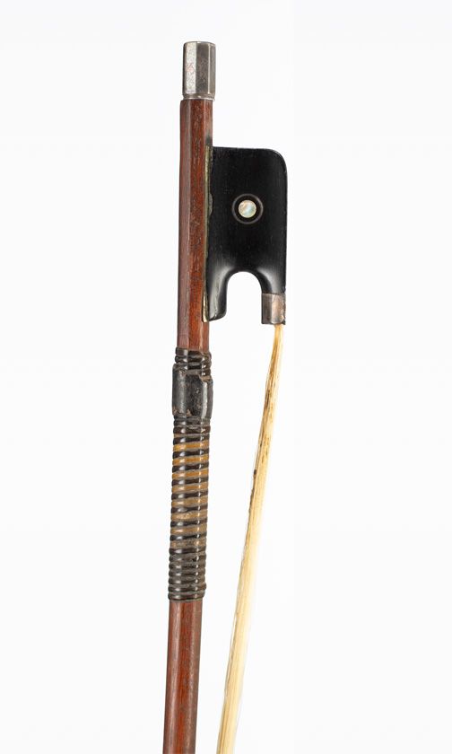 A silver-mounted cello bow, branded A Vigneron