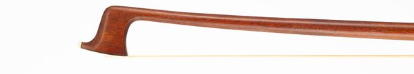 A nickel-mounted violin bow, branded Gustav Meyer