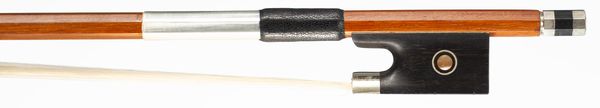 A nickel-mounted violin bow, unbranded