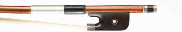 A silver-mounted cello bow, unbranded