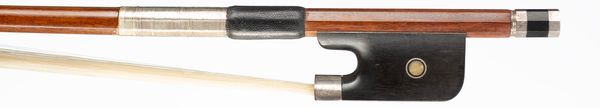 A silver-mounted cello bow, unbranded