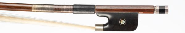 A silver-mounted cello bow, unbranded