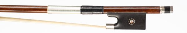 A silver-mounted violin bow, unbranded