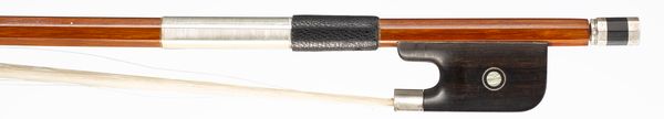 A silver-mounted viola bow, unbranded