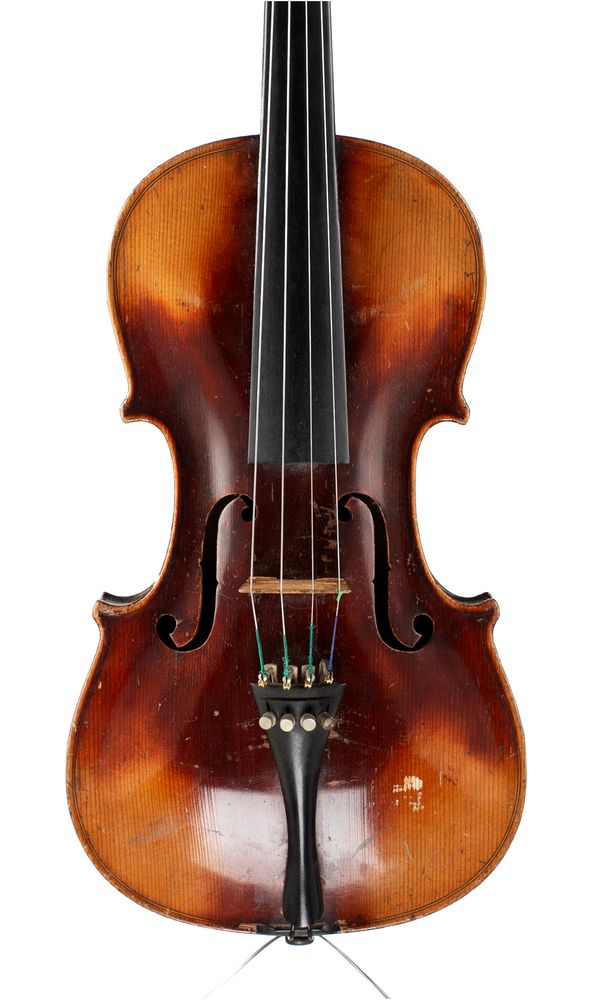 A violin, labelled Vuillaume