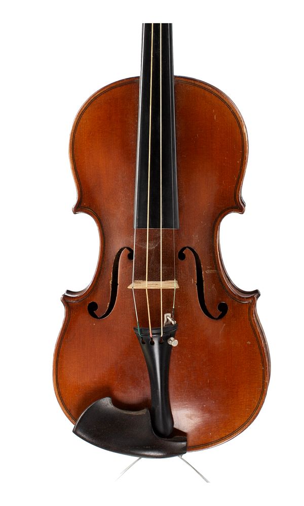 A three-quarter-sized violin, labelled Antonius Stradiuarius