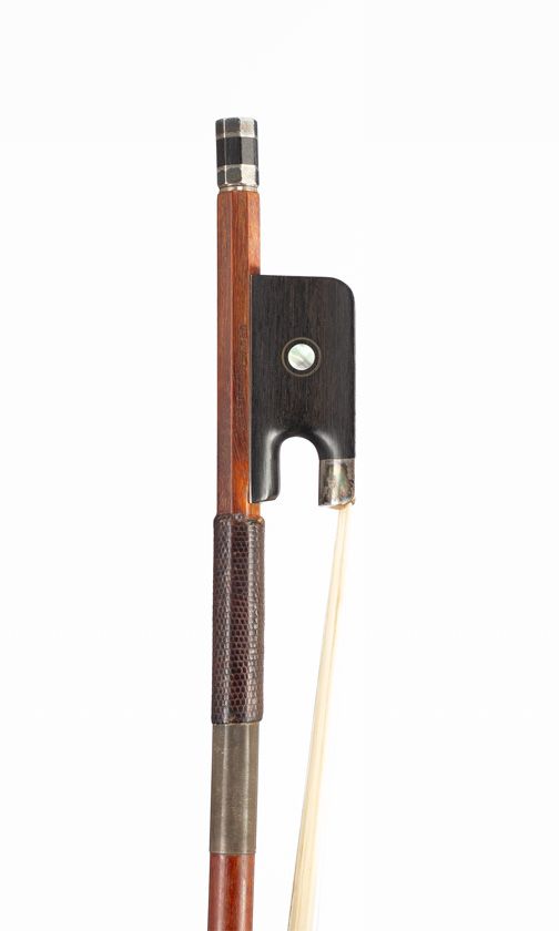 A silver-mounted cello bow, Workshop of F. C. Pfretzschner, Germany, circa 1960