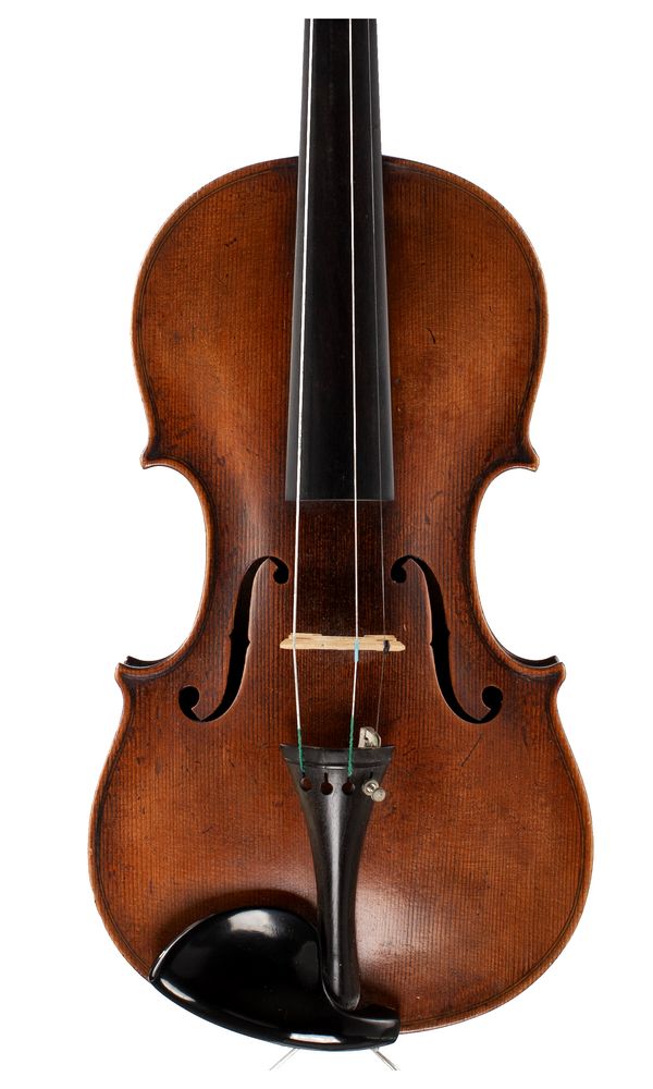 A violin, labelled Michael Poller