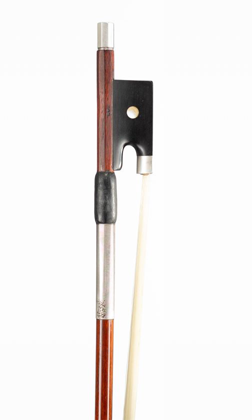 A silver-mounted violin bow by W. E. Hill & Sons, London, 1938