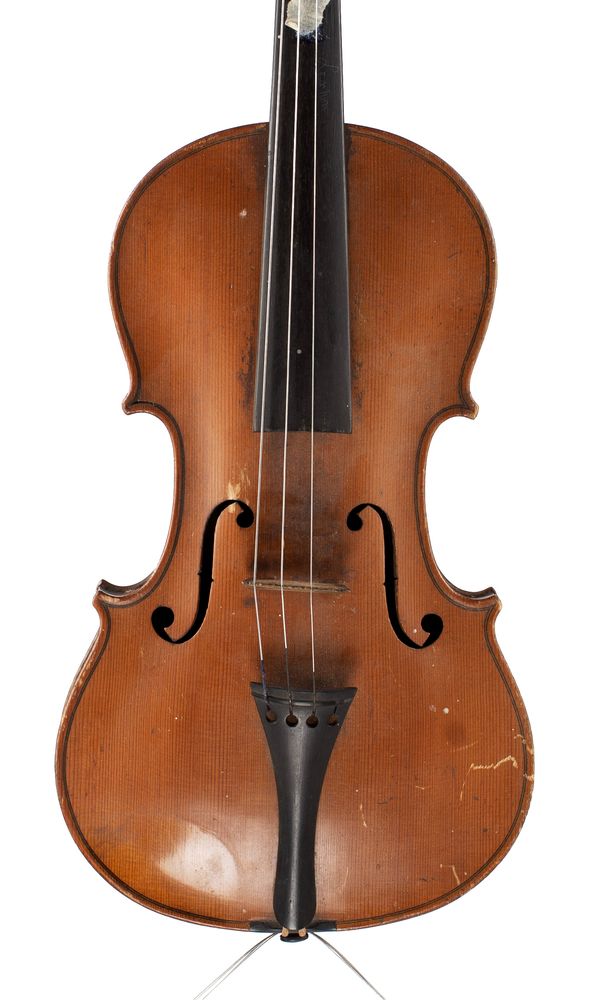 A violin, labelled Andreas Herman