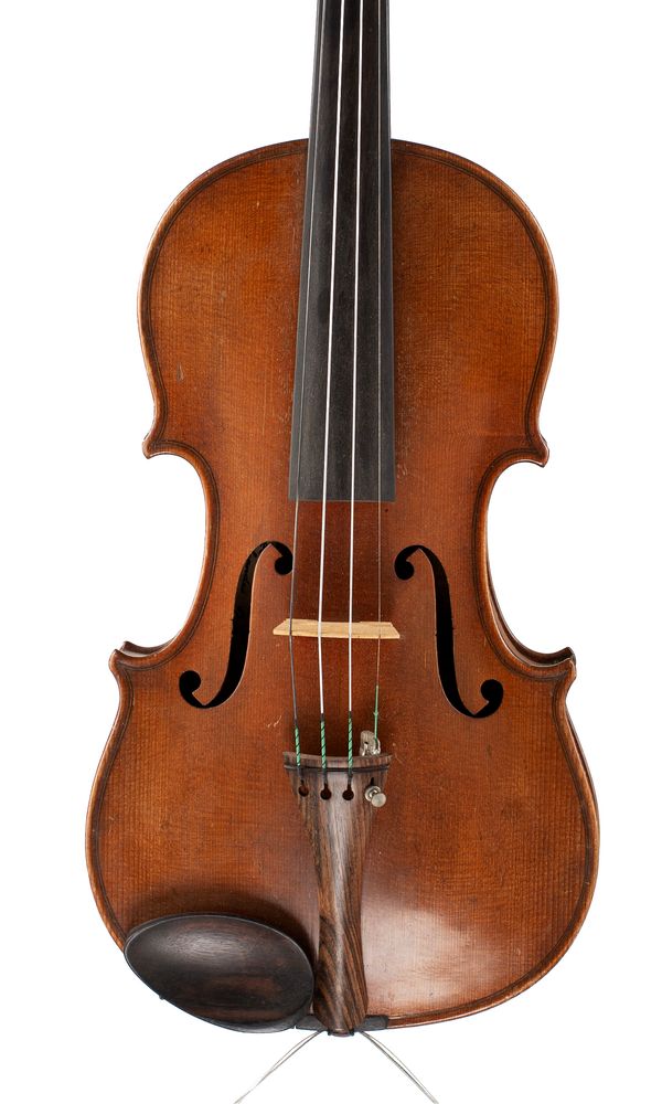 A violin, labelled Leandro Bisiach