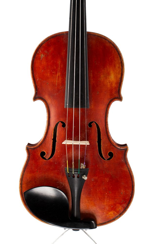 A violin, labelled Joseph Rocca
