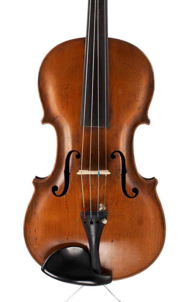 A violin, labelled Jacobus Stainer