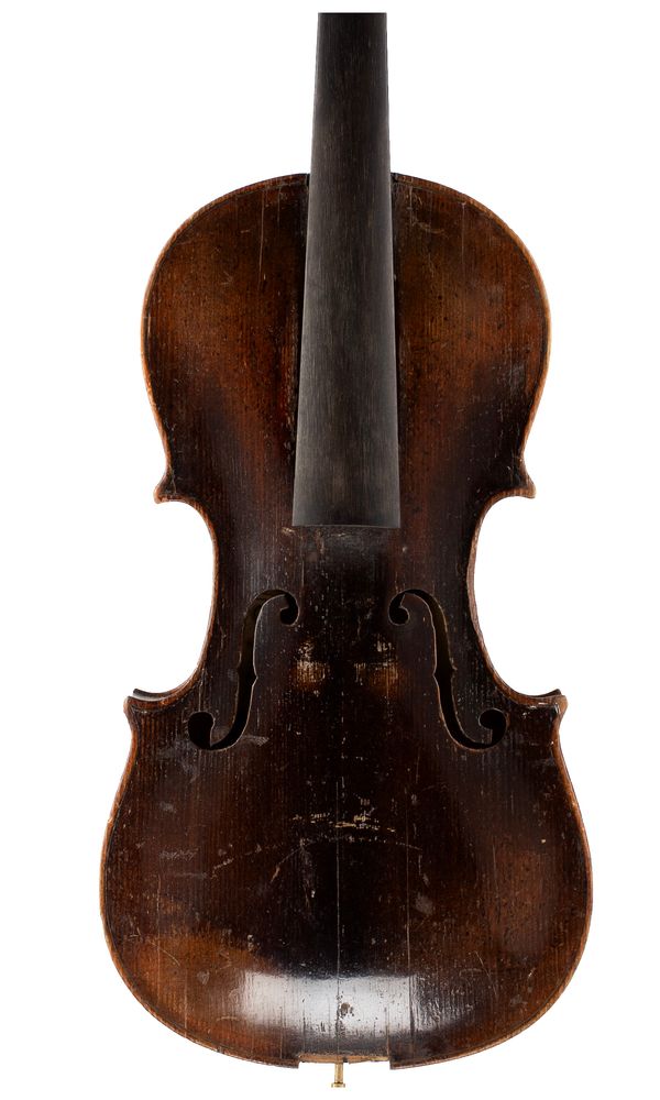 A violin, labelled Josef Syn Venceslava Metelkt