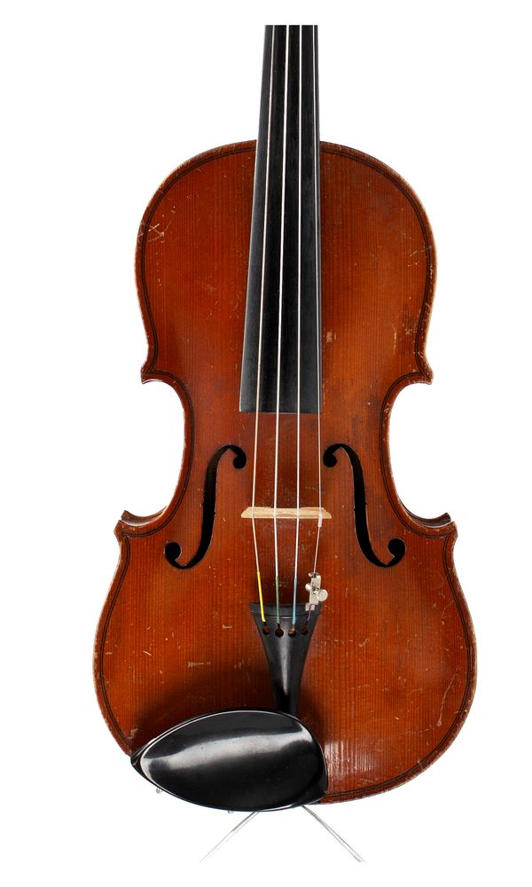 A three-quarter sized violin, labelled Antonius Stradivarius