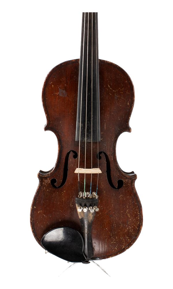 A small violin, labelled Compagnon