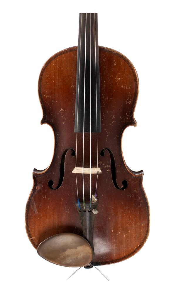 A three-quarter sized violin, labelled Antonius Stradivarius