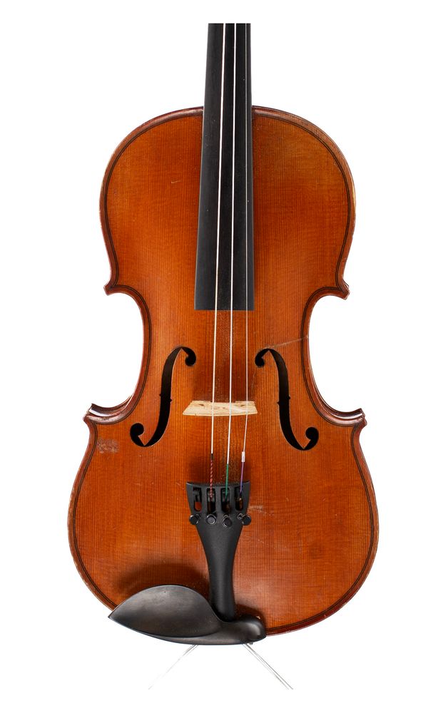 A three-quarter sized violin, unlabelled