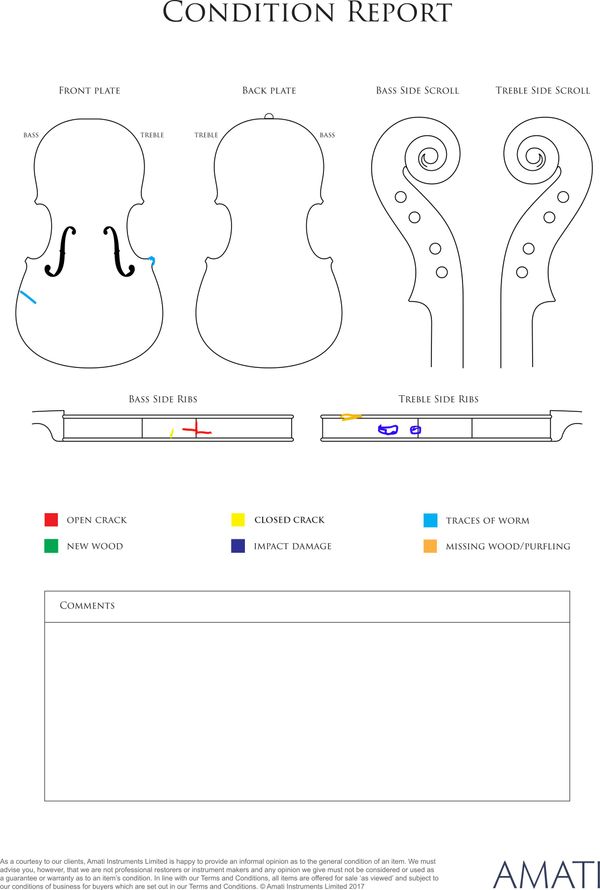 A cello, Workshop of Jérôme Thibouville-Lamy, Mirecourt, circa 1890 - condition report