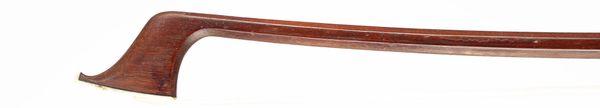 A nickel-mounted cello bow, branded W Seifert